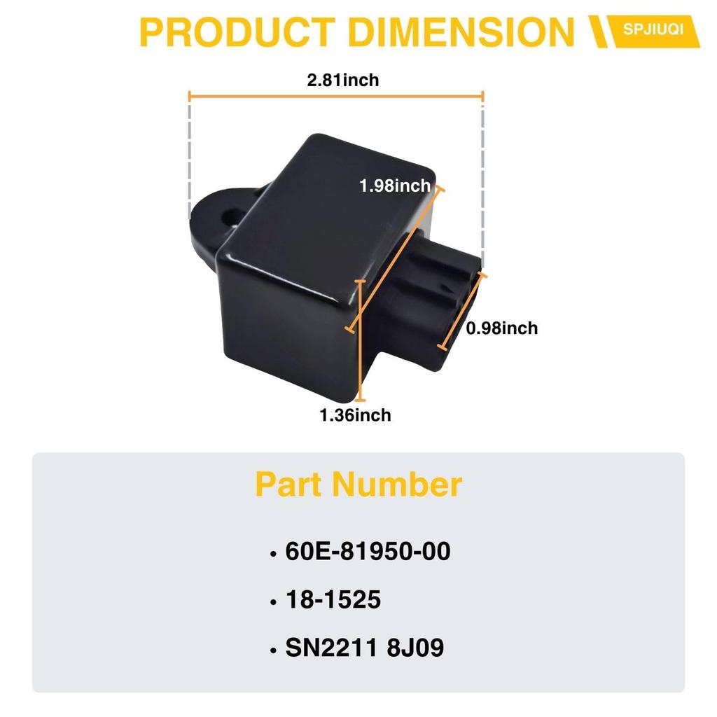12V 8-Pin Electrical Relay Assembly 60E-81950-00-00 Ignite System Unit CDI Compatible with 2002-2015 Yamaha Outboard Motor Jet Boat WaveRunner FX140