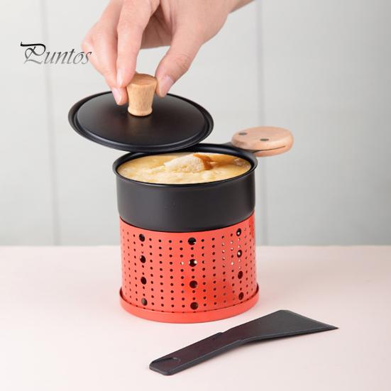 Portable Cheese Oven with Candle Holder Spatula Space-Saving Simple Elegant Cheese Melter Multi-Functional Hot Pot Frying Pan