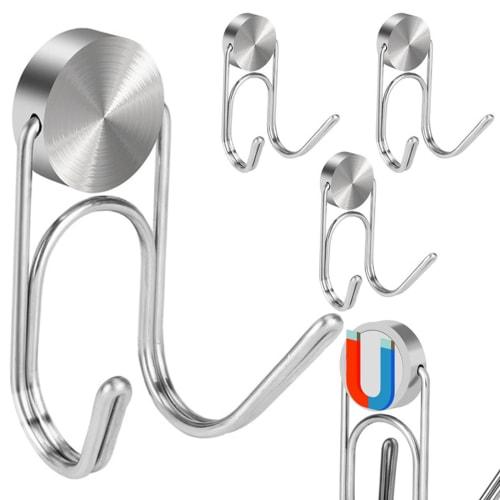 

Wowfill Magnetic Hooks with Magnets, 304 Stainless Steel, Rust-Resistant, 18kg Vertical Load Capacity, 3kg Horizontal Load Capacity, Corrosion-Resista