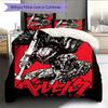 Juego de Ropa de Cama con Estampado de Dibujos Animados Colcha Funda de Colcha Funda de Almohada Decoración del Hogar Regalo de Cumpleaños (1 * funda nórdica + 2 * fundas de almohada, sin núcleo)