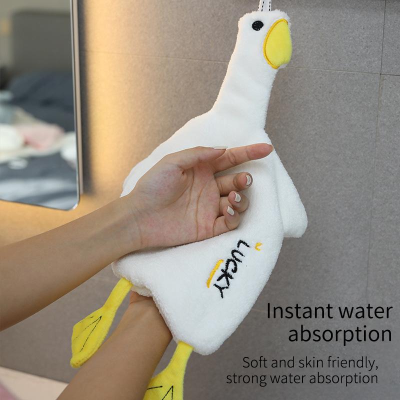Lovely Cartoon Hand Towel Children Soft Microfiber Plush Fabric Absorbent Hang Towel Household Kitchen Bathroom Clean Wipe Cloth