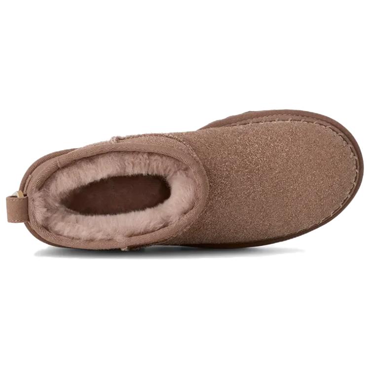 UGG Classic Ultra Mini Sheepskin Warm Comfortable Versatile Ankle Snow Boots Women Boots Brick-Red 1171538-RYK