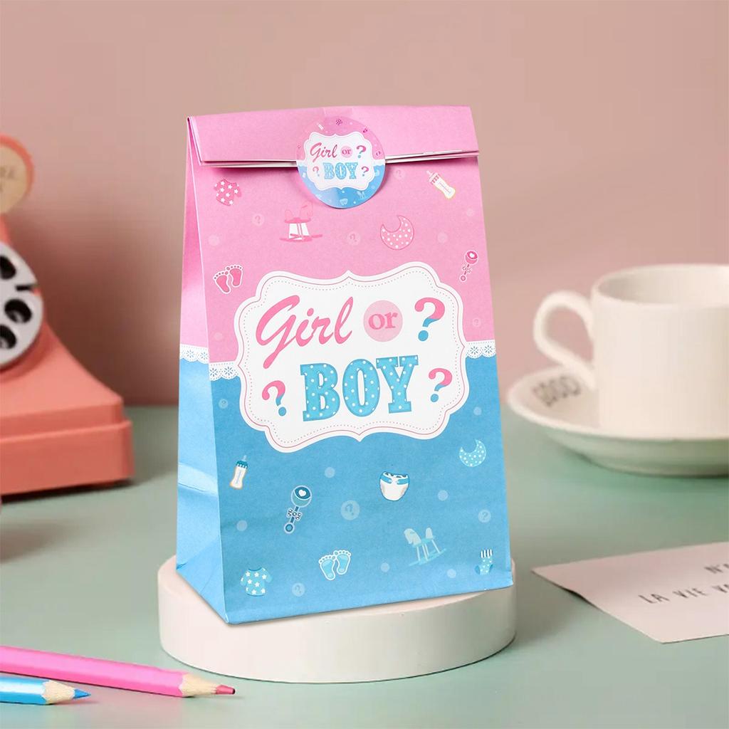 4/24 szt. Pudełko na prezent Urodziny Pierwsza Komunia Dziewczynka Chłopiec Baby Shower Ślubne Pudełko na Ciasto Opakowanie Dekoracja na Imprezę Gender Reveal