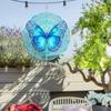 10 Inch Metal Wind Chime with 360 Degree Rotating Blue Butterflies for Patio Balcony Garden Decoration No Electricity Needed