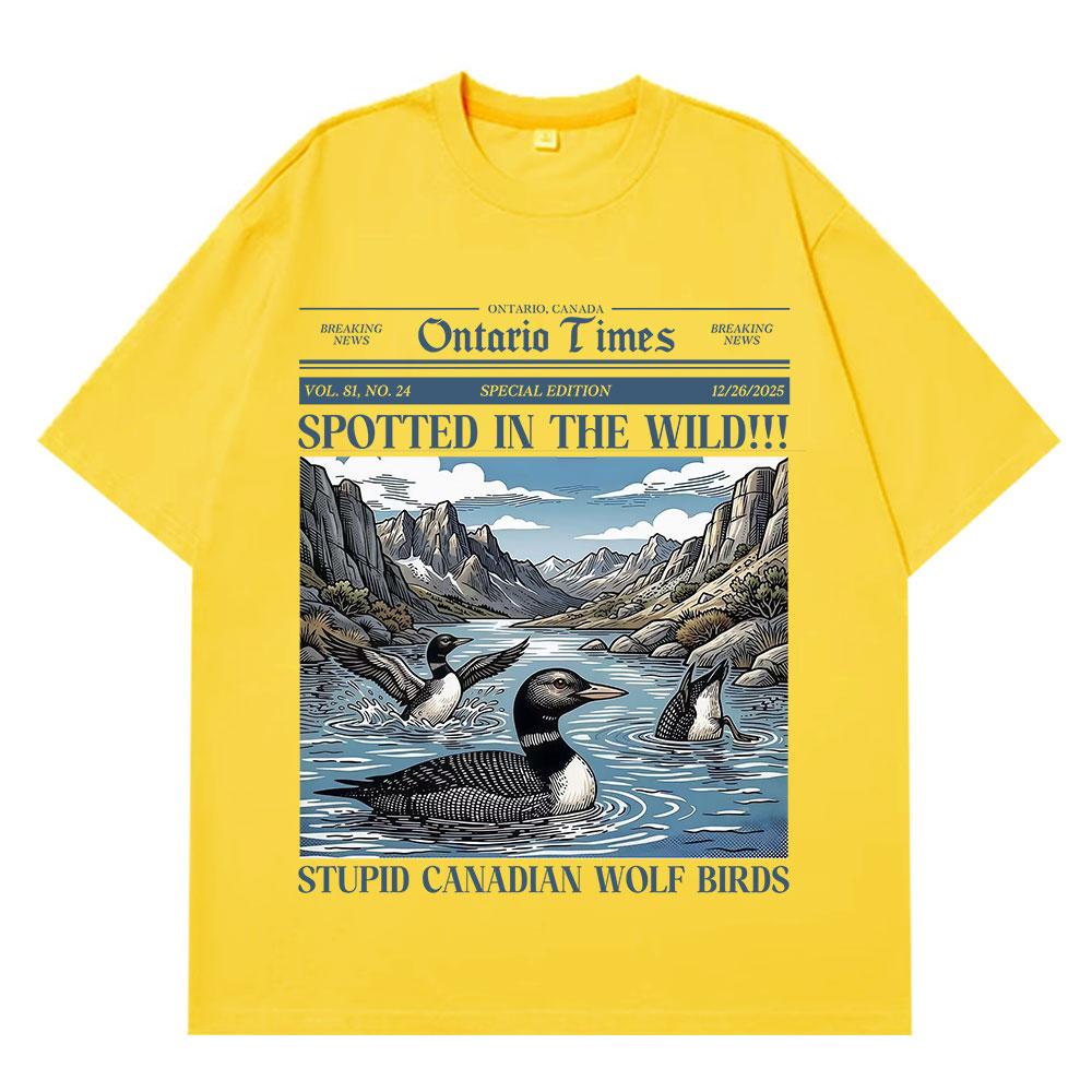 Heißer Rivalität Dummer Kanadischer Wolf Vogel Lustiges Meme T-Shirt Herren Damen Harajuku T-Shirts Kurzarm Locker Freizeit T-Shirts Oberteile