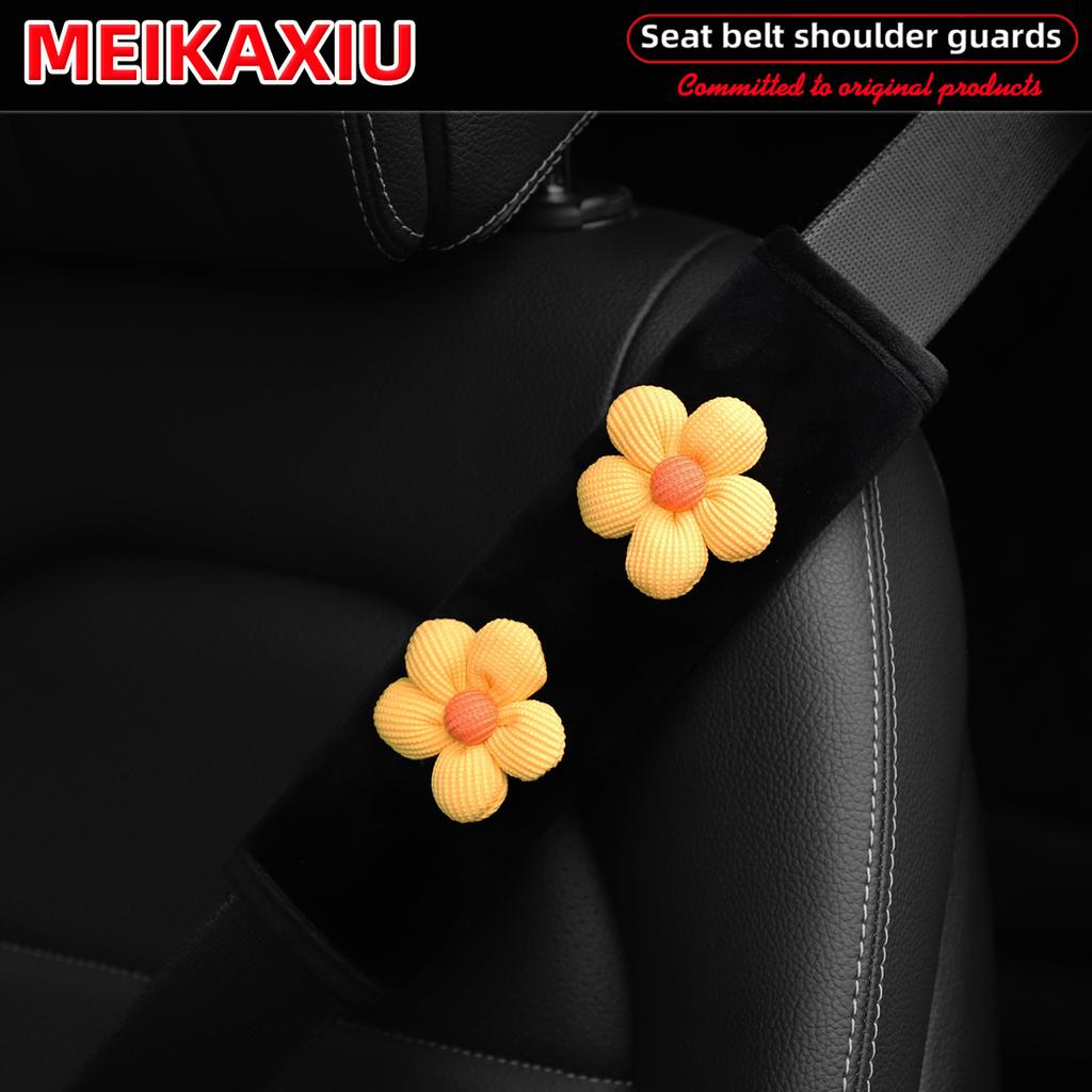 Multi-color flower plush comfortable car shoulder cover seat belt decoration car decoration fashionable business pink women's us