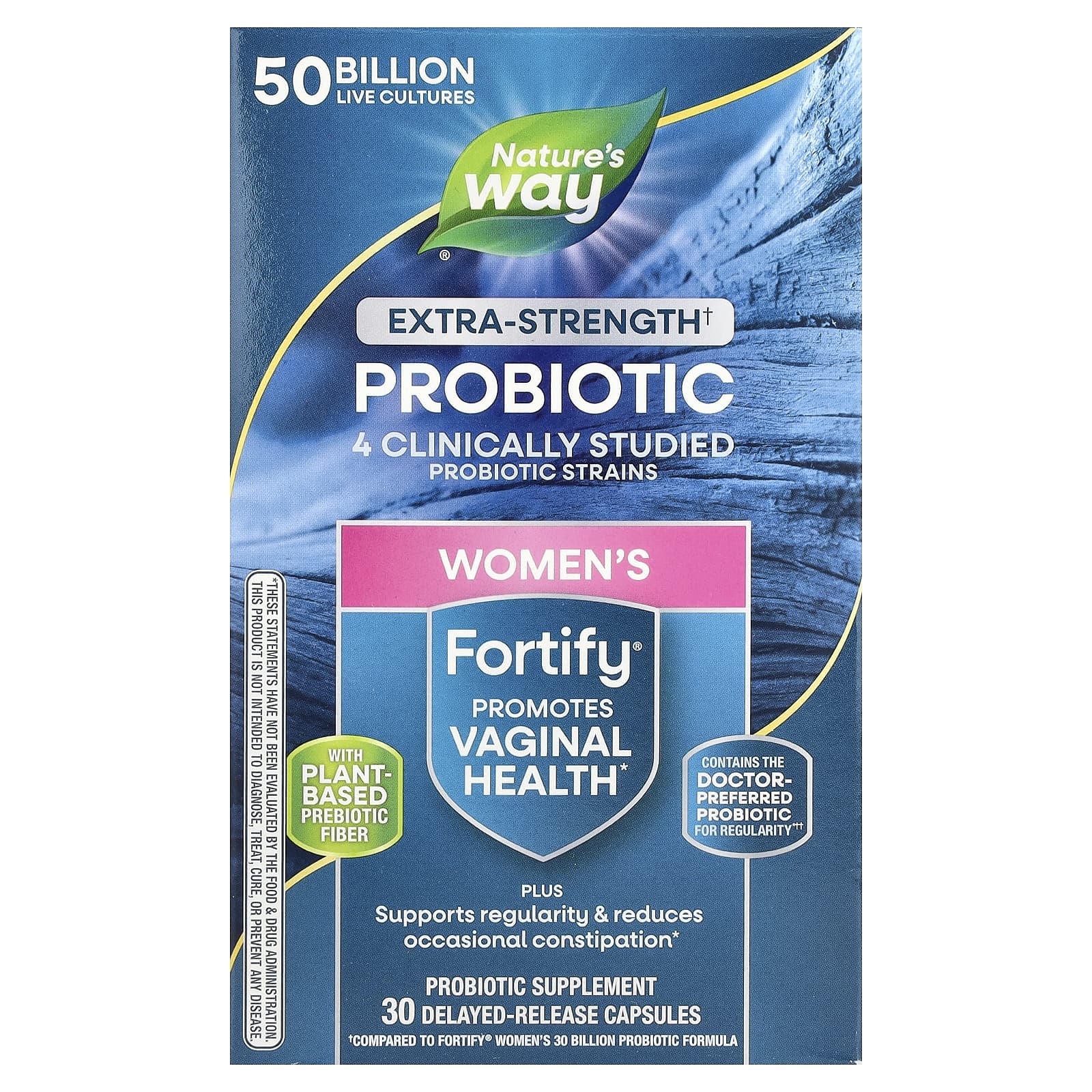 

Nature S Way, Fortify® Women s Probiotic, Extra Strength, 50 Billion CFU, 30 Delayed Release Capsules