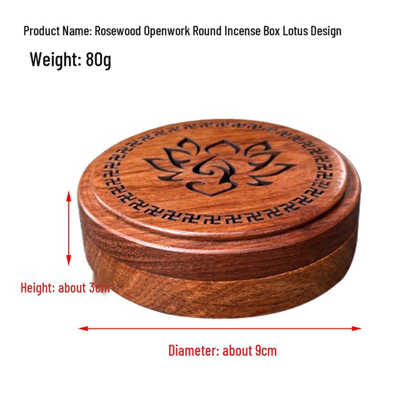 Rosewood Solid Wood Incense Burner and Diffuser with Carved Design for Agarwood and Sandalwood
