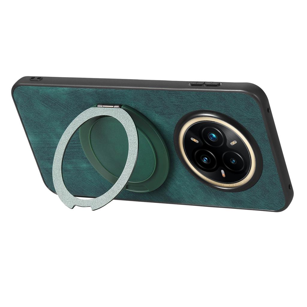 For Realme 14 Pro 5G Phone Case with Rotating Kickstand Stress Relief Retro Leather Back Cover