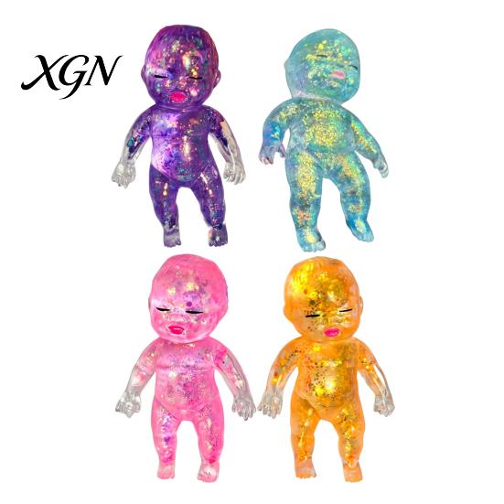 Anxiety Relief Ball 1/2/3/4/5Pcs Glitter Babies Stress Toy Soft Stretchy Relieving Clear Sensory Baby Squeeze Hand Relaxation Sugar Fidget Kids