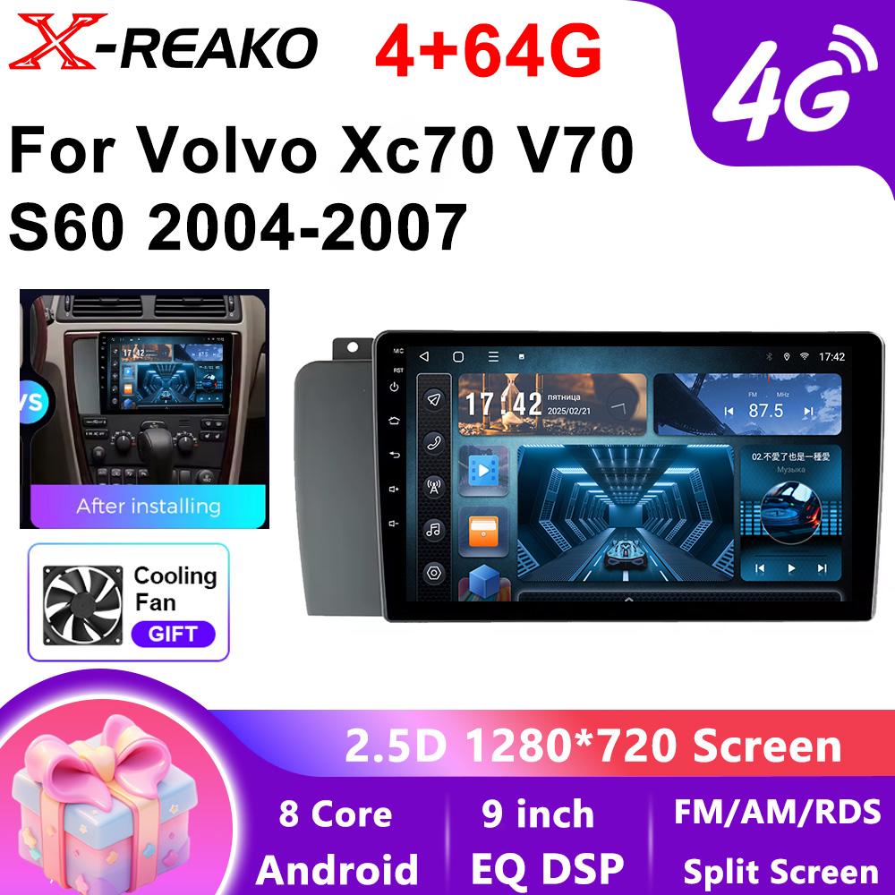 Für Volvo Xc70 V70 S60 2004-2007 Android 2 Din Auto Auto Carplay 4G+WIFI GPS Autoradio Navigation Multimedia Videoplayer Stereo BT