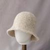 Thickened Soft Autumn and Winter Bucket Hat Solid Color Woolen Knit Cashmere Fisherman Hat Warm Wool Hat for Women