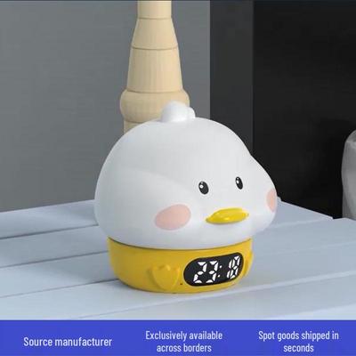 Duck Silicone Alarm Clock with Night Light and Cartoon Tap Feature