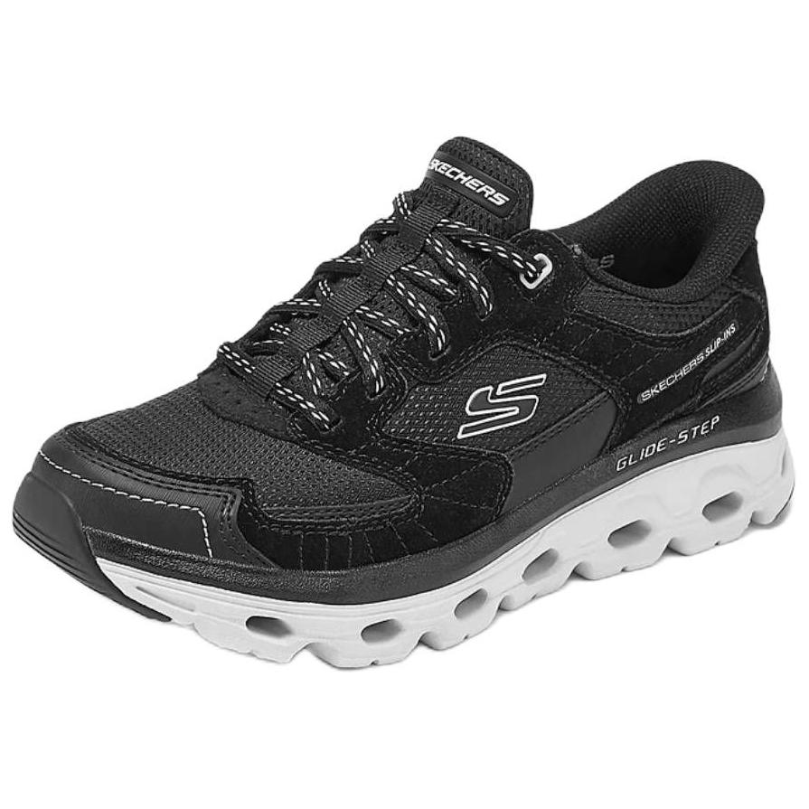Skechers Glide-Step Serie Weich Bequem Langlebig Niedrig geschnitten Freizeit Laufschuhe Damen Sneaker Schwarz 180268-BLK