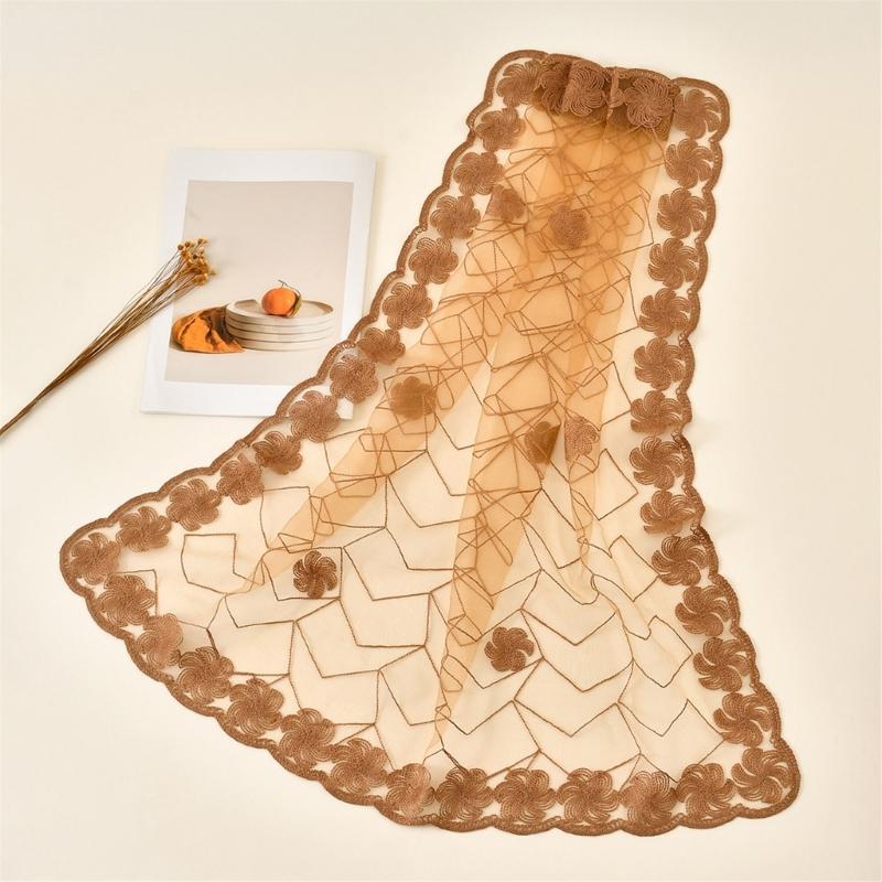 Elegant Embroidery Flower Lace Head Cover Breathable Bandana Head Scarf For Stylish Outfit Turban Headwrap for Daily Use