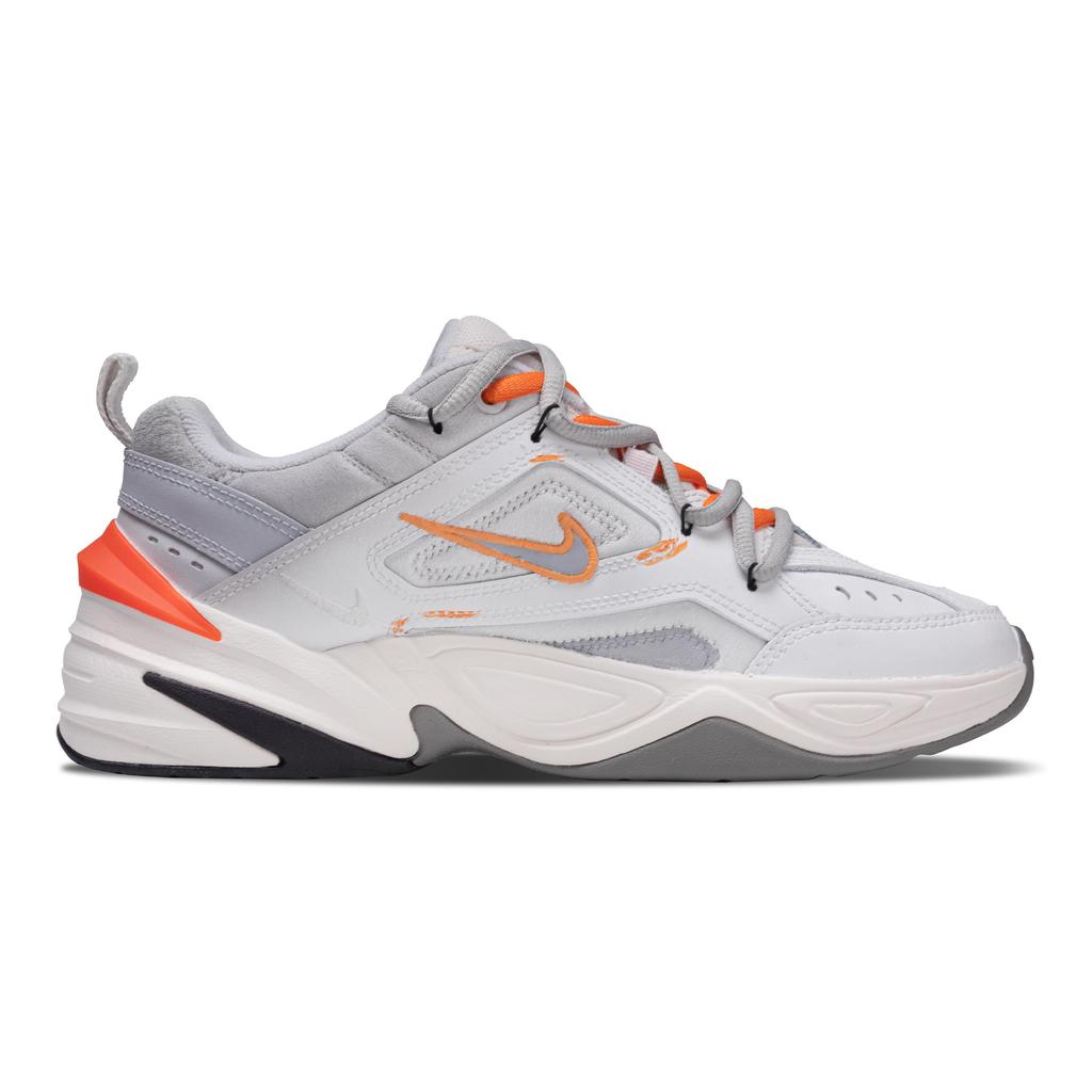Nike M2K Tekno Chunky Sneakers Unisex Low Top White Gray Orange Color Block Graffiti AV4789-001(Team28-)