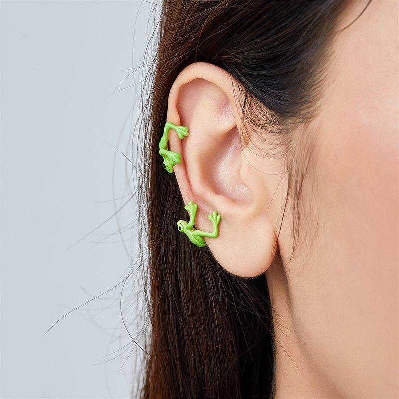 Cute Frog Ear Cuff Clip Non Piercing Wrap Climber Animals Earrings Jewelry Women Party Gift