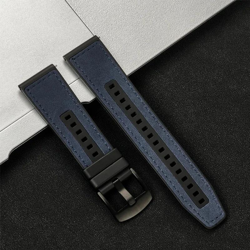 Leather Silicone Strap for Samsung Galaxy Watch 3 45mm Band 22mm Bracelet For Huawei Watch GT 2e/GT2/GT For Redmi 3 Lite Correa