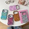Luxury 2 In 1 Gradient Leopard Print Shockproof Protective Phone Case for IPhone 13 14 15 16 17 Pro Max Wave Edge Back Cover