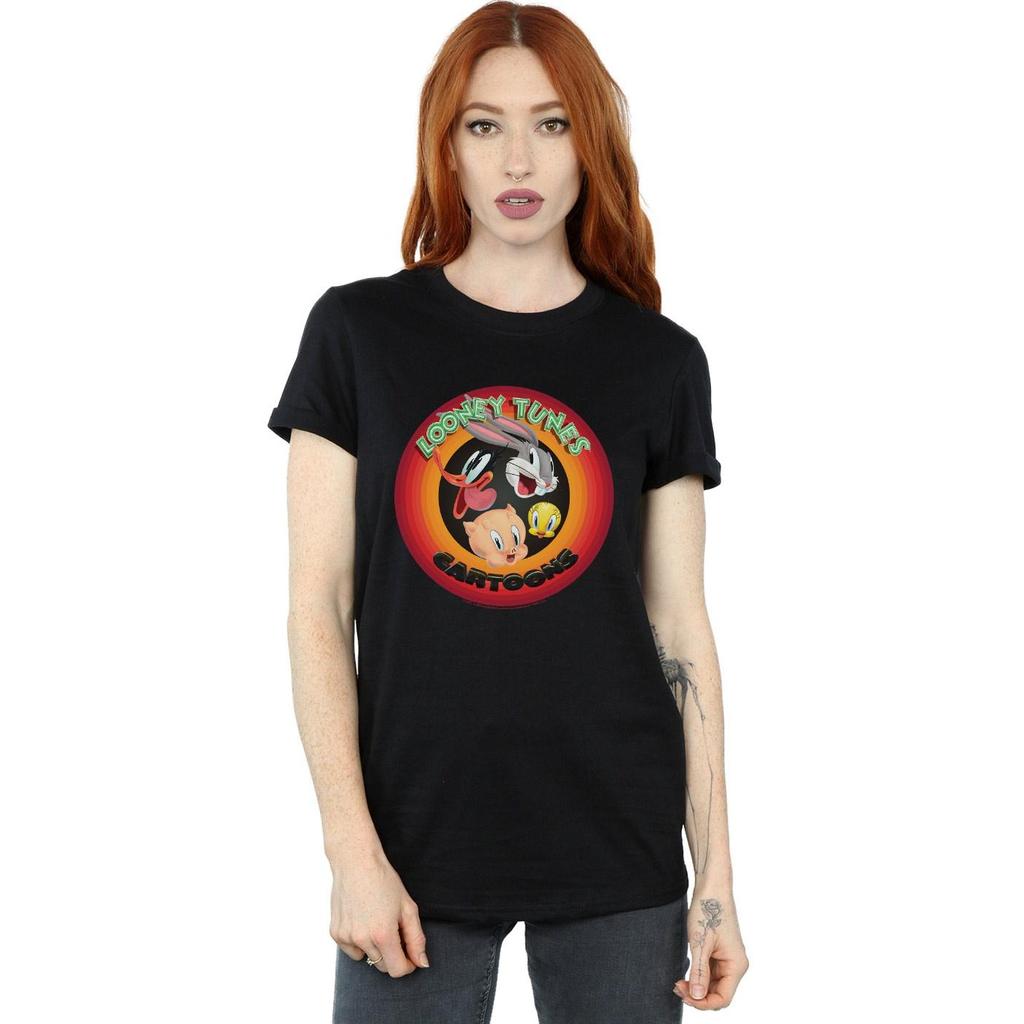 Looney Tunes Womens/Ladies Cartoons Circle Cotton Boyfriend T-Shirt