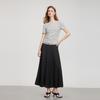 ELLE High Waist Chic Slimming Casual Long Skirt Women skirts Black ER51156