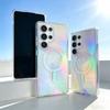 Luxury Colorful Magnetic Plating Phone Case For Samsung S26 Ultra S25 S24 S23 Plus FE Gradient Transparent 2H Anti-Scratch Cover