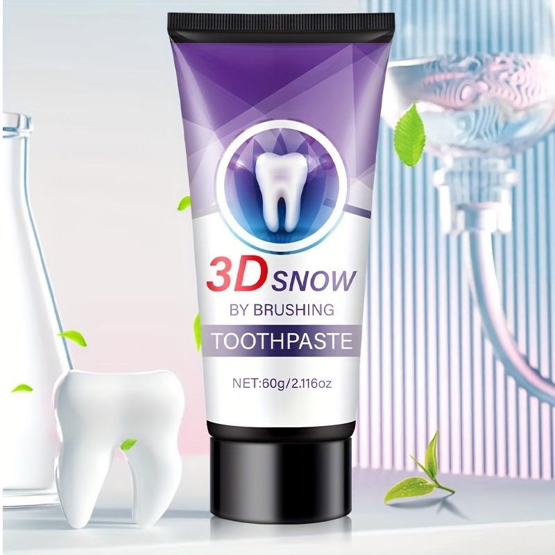 

3D Snow отбеливающая зубная паста - Инновационная формула с натуральными ингредиентами, бережная к зубам и деснам, длительная свежесть дыхания 60g фиолетовый