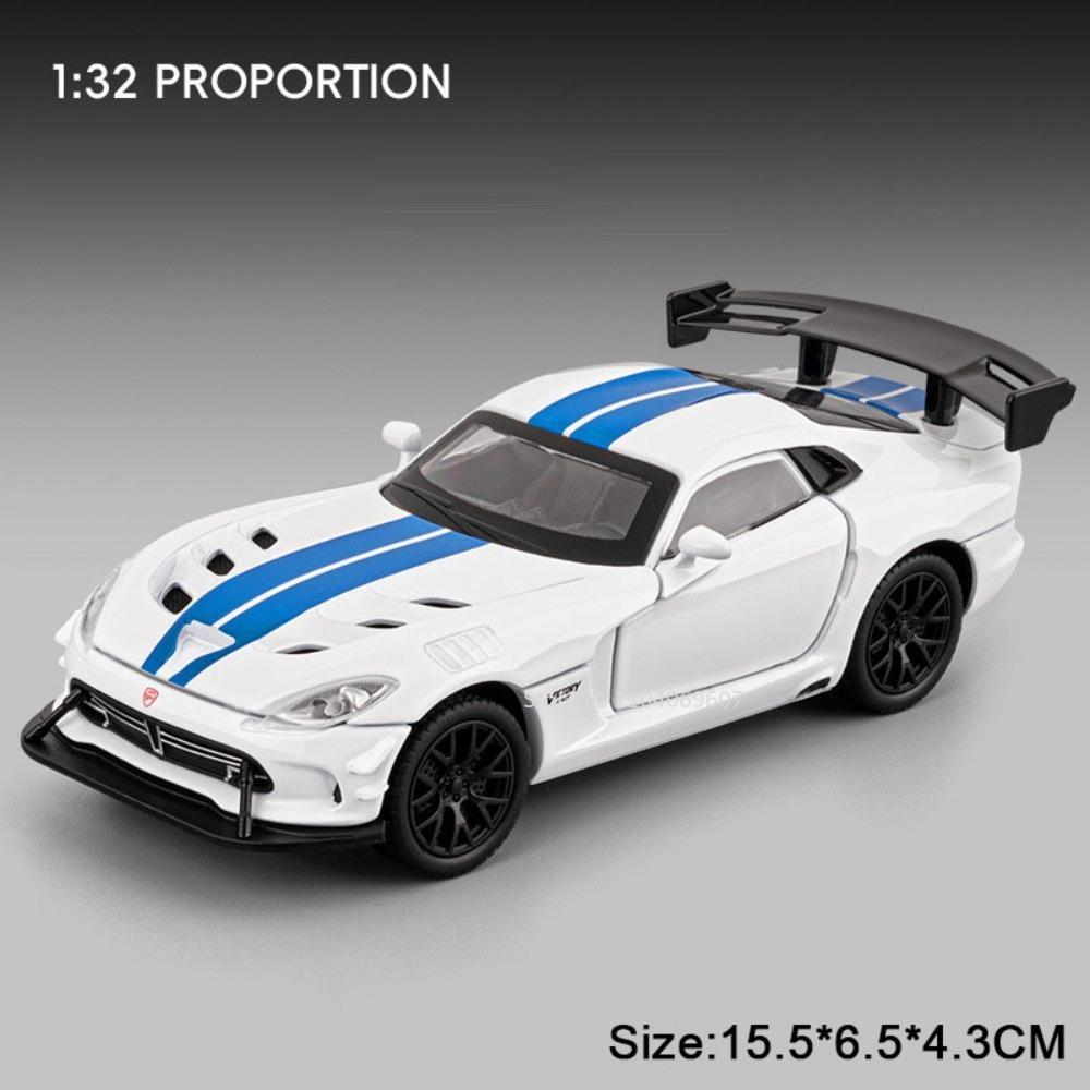1:32 Hellcat Viper Supercar Toy Models Alloy Diecast Pull Back Doors Opened Sound Light Exquisite Interior Kids Interactive Toys