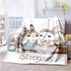 Beautiful White Rabbit Personalized Text Blanket Lightweight Personalized Blanket Ultra-Soft Great for Chair Bedding Home Decor Nap All-Season Use