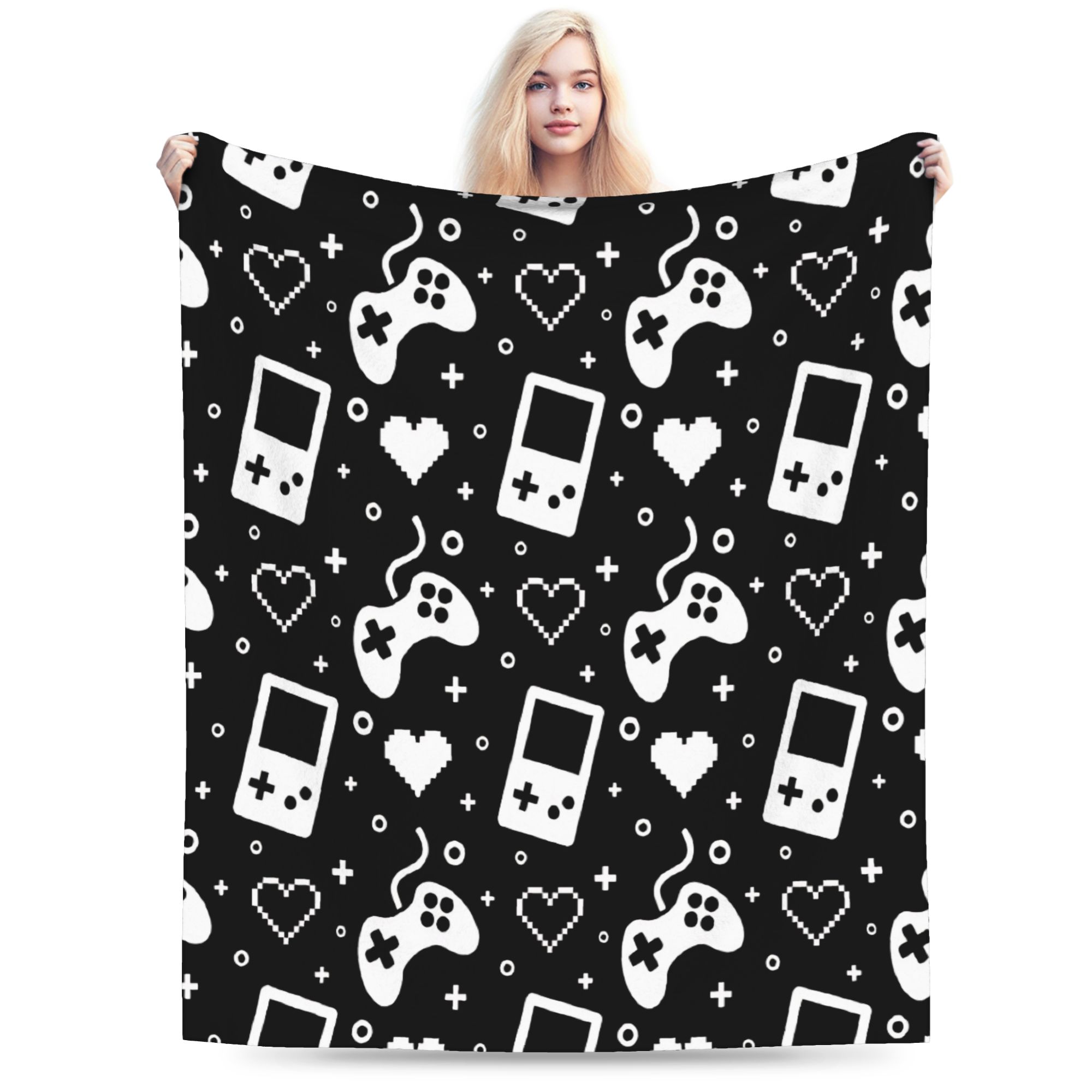 The Evolution of Video Game Blankets  Warm Soft Pattern Plush Throw Blanket For Kids Couch Chair Flannel Bedspread Bed Cover 130x150cm