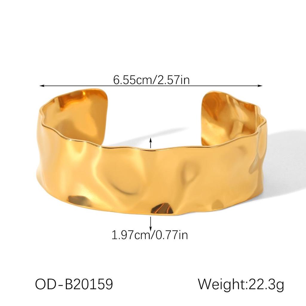 18K Gold-Plated Stainless Steel Bangle: Stylish, Non-Fading Women's Jewelry