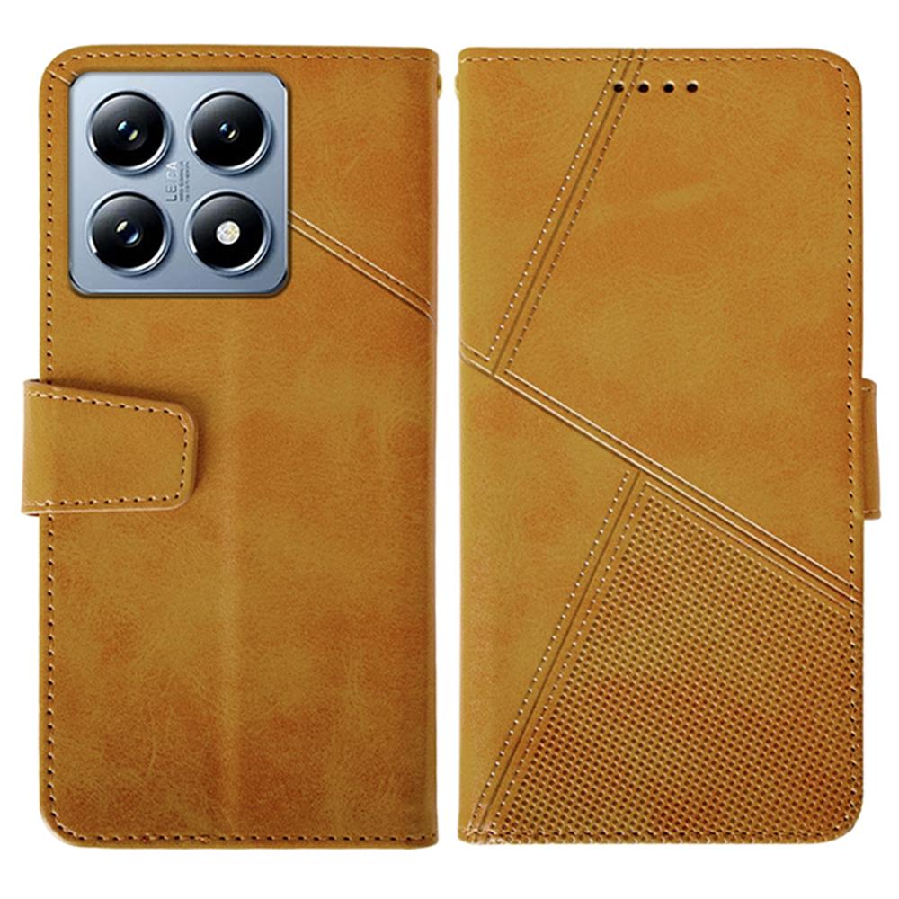 

Шкіряний чохол-гаманець для телефону Xiaomi 14T Pro з текстурою телячого кольору Brown