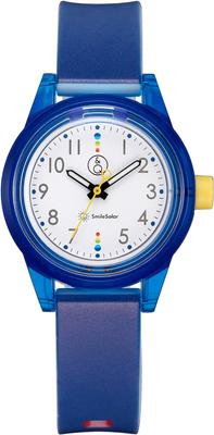 Orologio Analogico Sorriso Solare Stile Coordinato Impermeabile Cinturino in Poliuretano Blu [Citizen Q&Q] RP29-010 Da Donna