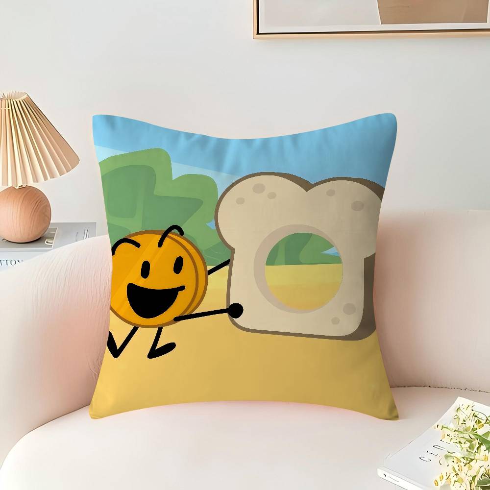 Cartoon B-BFDI Kissen Anime Kissen Sofa Bett Kopfkissenbezug Kissenbezug 45x45 cm Mode