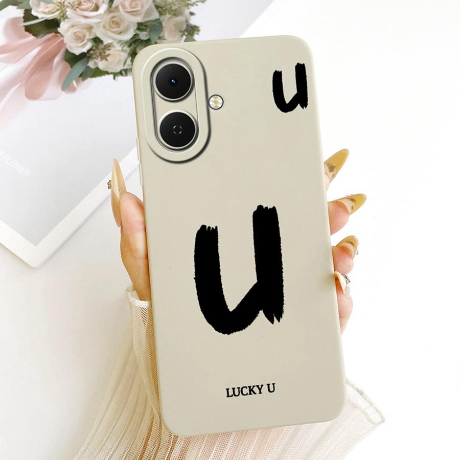 For Tecno Spark Go 2 Case KM4  Lucky A-Z Letter Shell TPU Soft Silicone Phone Case For Tecno SparkGo 2 Go2 Back Cover Coque