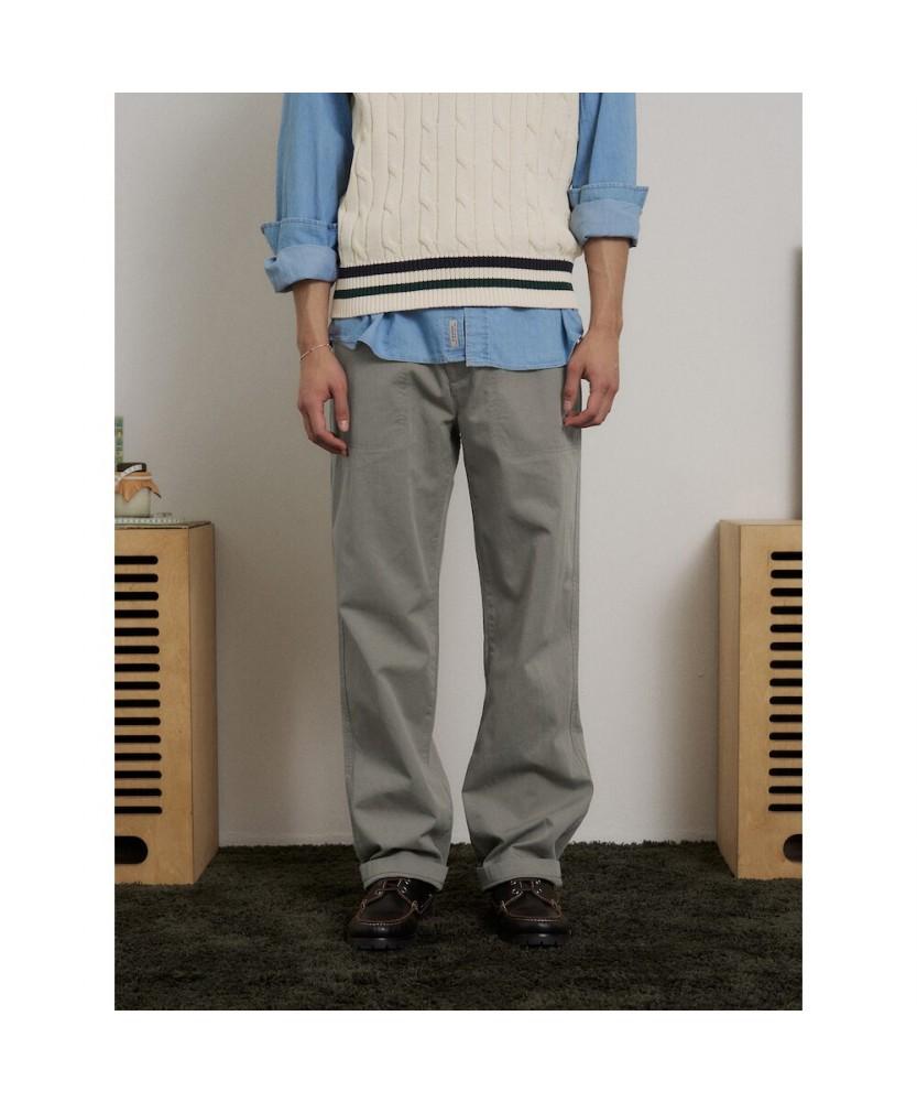 Binpolmen Fatigue Semi-Wide Fit Chino Pants Khaki