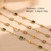 Titanium Steel Square Stone Bracelet for Women - Colorful Casual & Dating Accessory