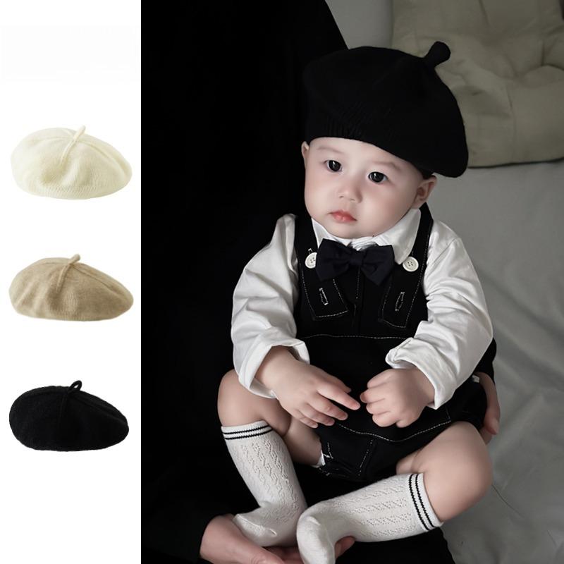 Spring and Autumn Baby Hats Boys and Girls Knitted Wool Hats Infant Children Berets Pumpkin Hats