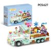 ToylinX 641PCS Building Blocks Mini Car Ice Cream Truck Model, Street View Series Christmas Xmas Best Gift for Girls with Box