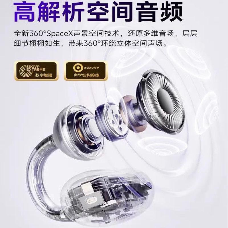 New ear clip type private mold noise reduction air bone conduction motion non-in-ear wireless bluetooth headset