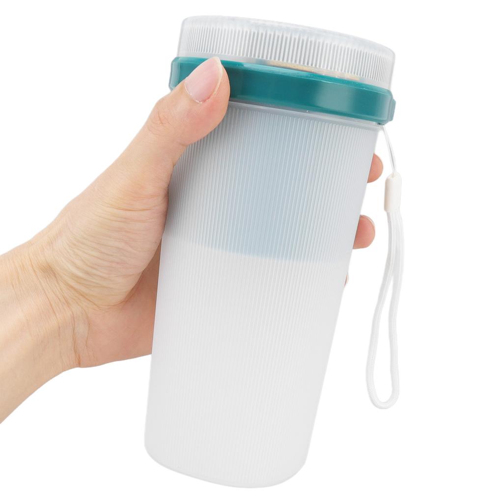 300ml USB Charging Electric Juicer Cup Security Lock Blender with 6 Leaf Knife and Waterproof Blue