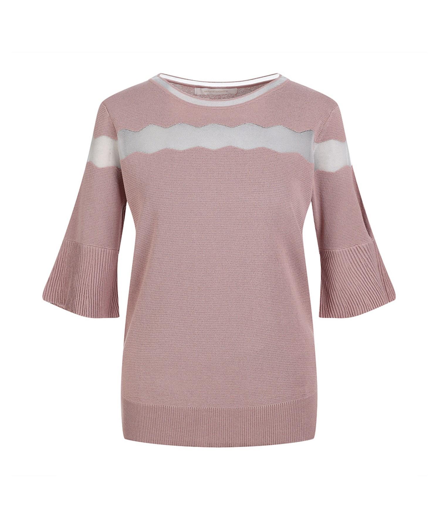 Maremonte See-Through Color Block Short Sleeve Knit_M225Mkt22P0 Black(Blk)/55