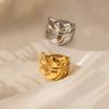 Stainless Steel Leaves Rings for Men Women Trend Wedding Geometric Hollow Ring Daily Wear Lxury Jewelry Accessories Gifts