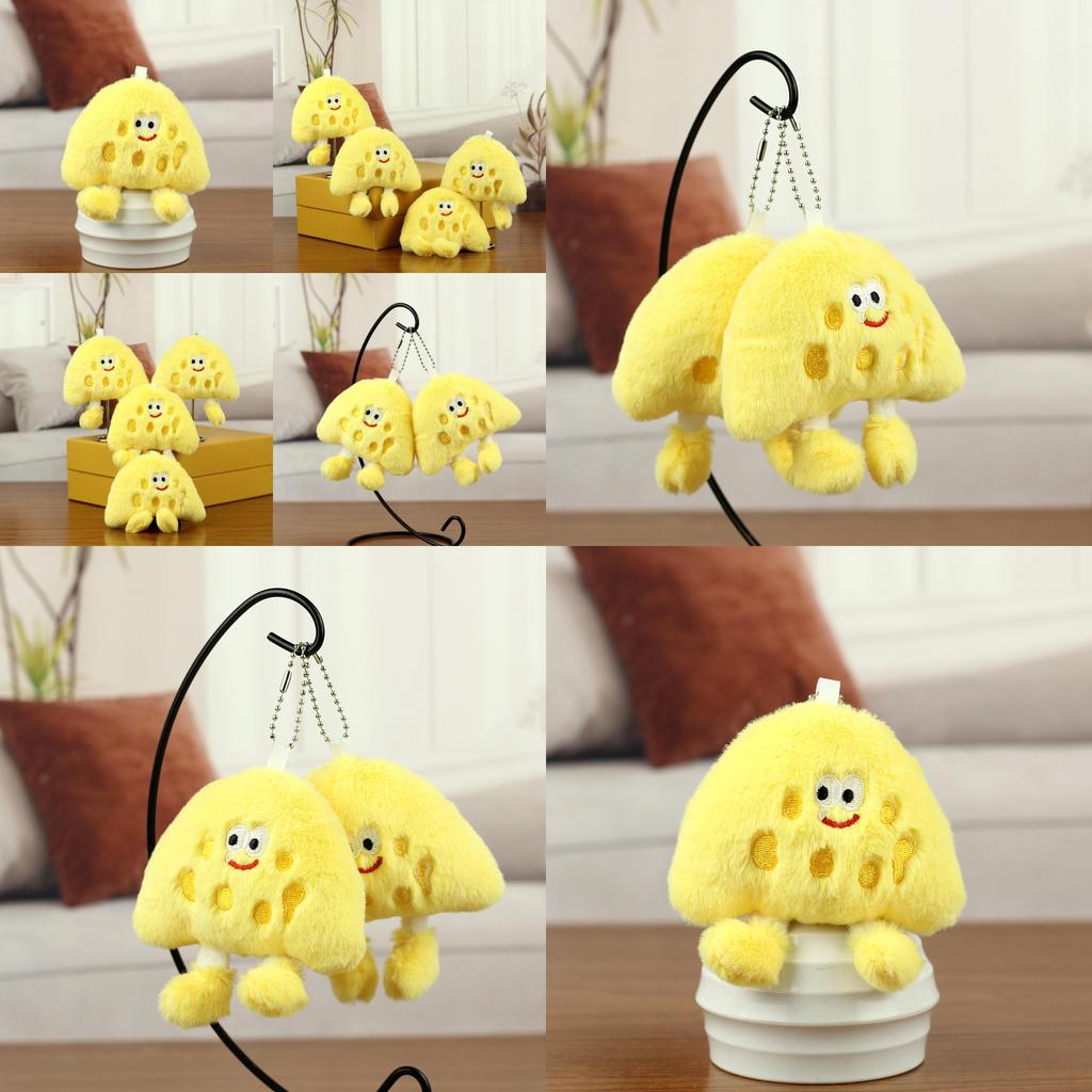 Unique Cheese Sandwich Plush Keychain Cute Soft Accessory Perfect For Couples