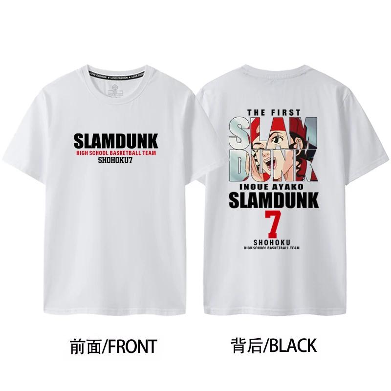 Slam Dunk Master Sakuragi Flower Path SHOHOKU Team Jersey Short Sleeved Men's&women's Pure Cotton Basketball T-shirt 71105