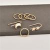 7pcs/lot women's clip earrings open ear cuff without piercing hiphop boucle oreille femme gold color metal star moons ear clips