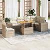 VidaXL Garden Lounge Set with Cushions 7 Pcs Beige Braided Resin 3327383