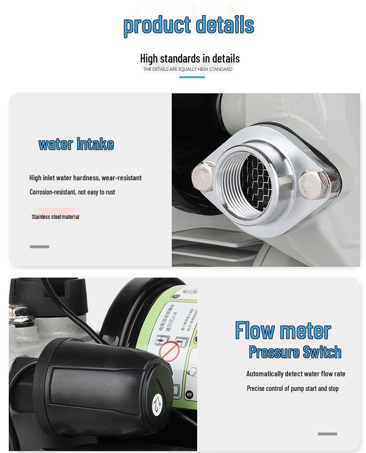 220V Smart Automatic High-Rise Booster Pump for Household Tap and Water Heater