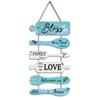Bless The Food Before Us Farmhouse Wall Decor Collage Wall Art Wooden Rustic 6Pcs Roped Sign Large Wall Hanging Sign