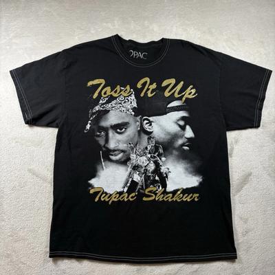 2Pac Tupac T-Shirt Men’s Size Large Black Makaveli Hip-Hop Rap #83